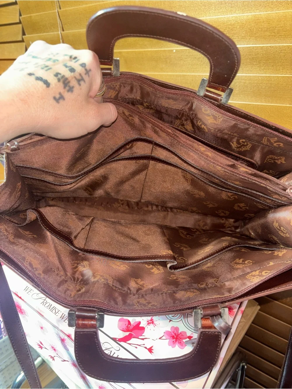 vintage Brighton brown crocodile-embossed leather attaché briefcase